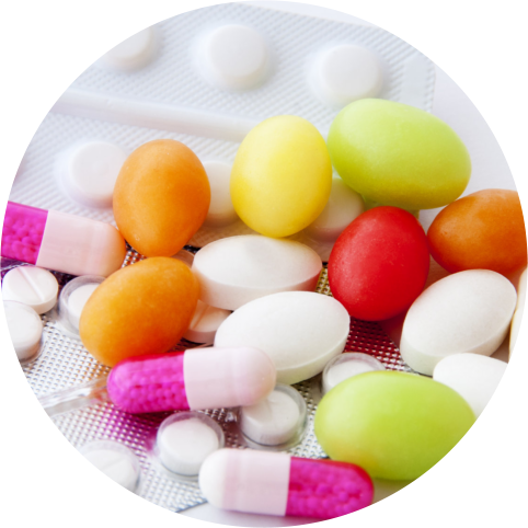 different tablets and capsules